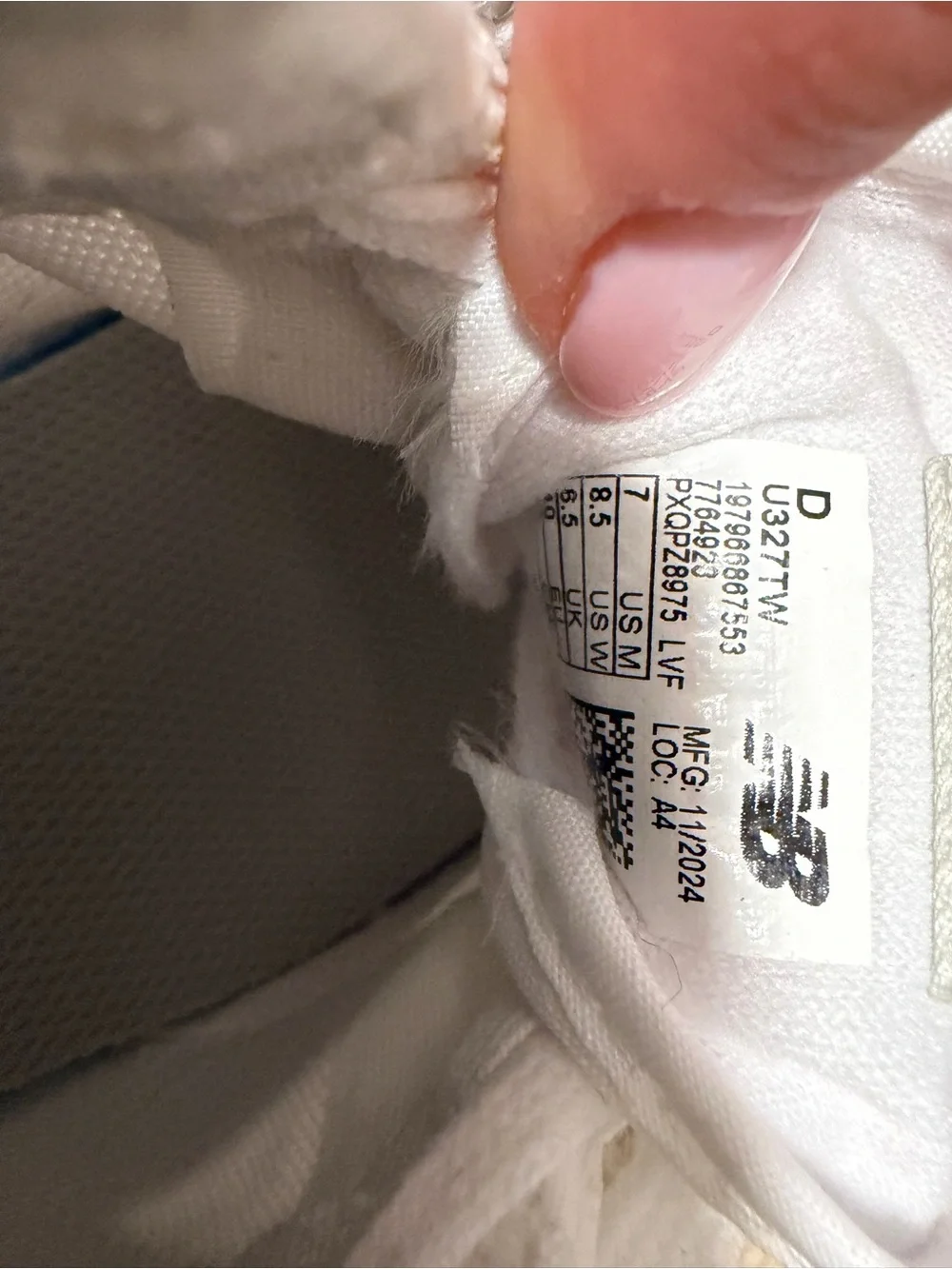 New Balance White 327 Sneakers